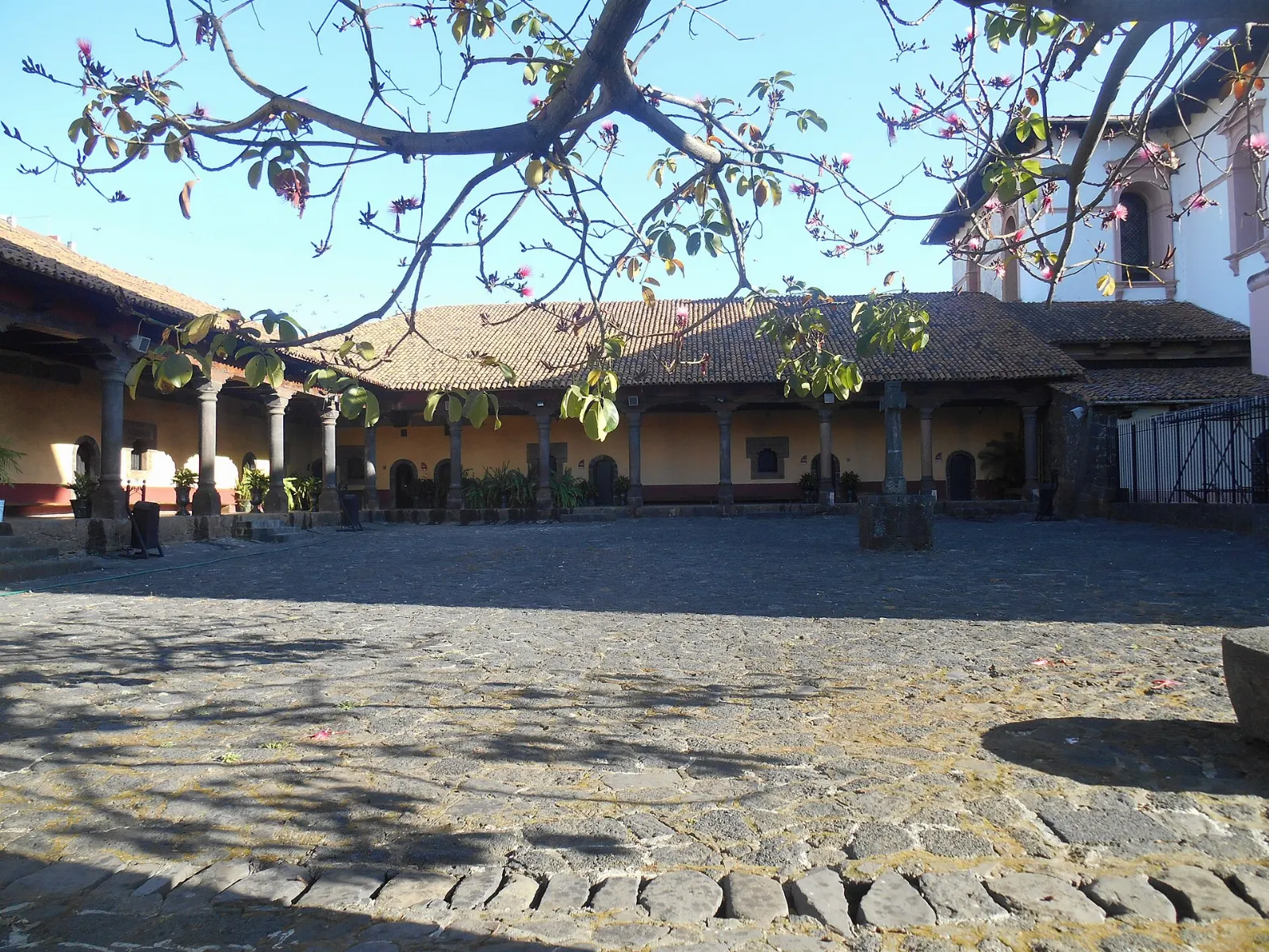 Stone portal of La Huatápera museum in Uruapan, Michoacán