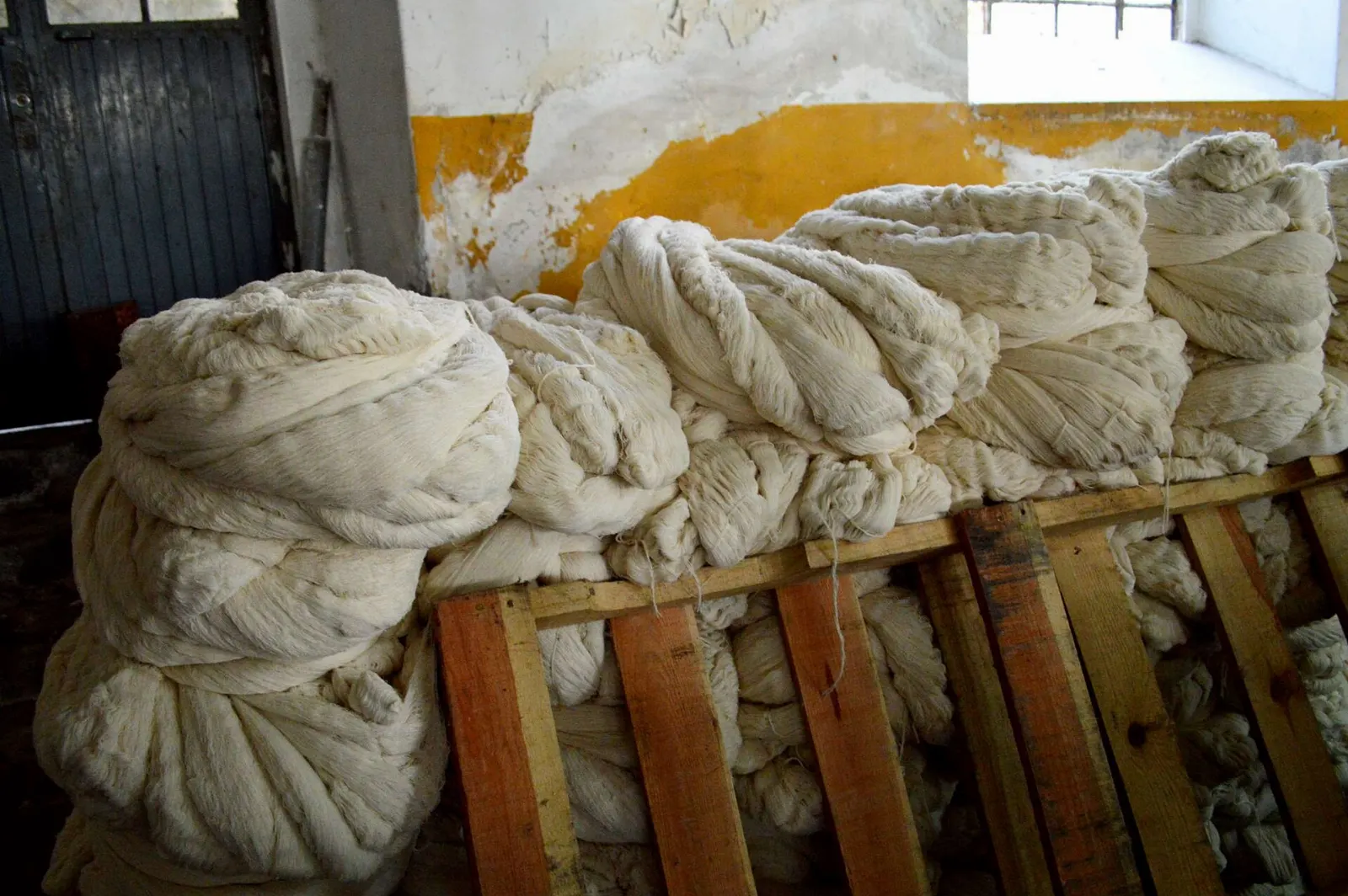 The brick buildings of the San Pedro textile factory in Uruapan, Michoacán