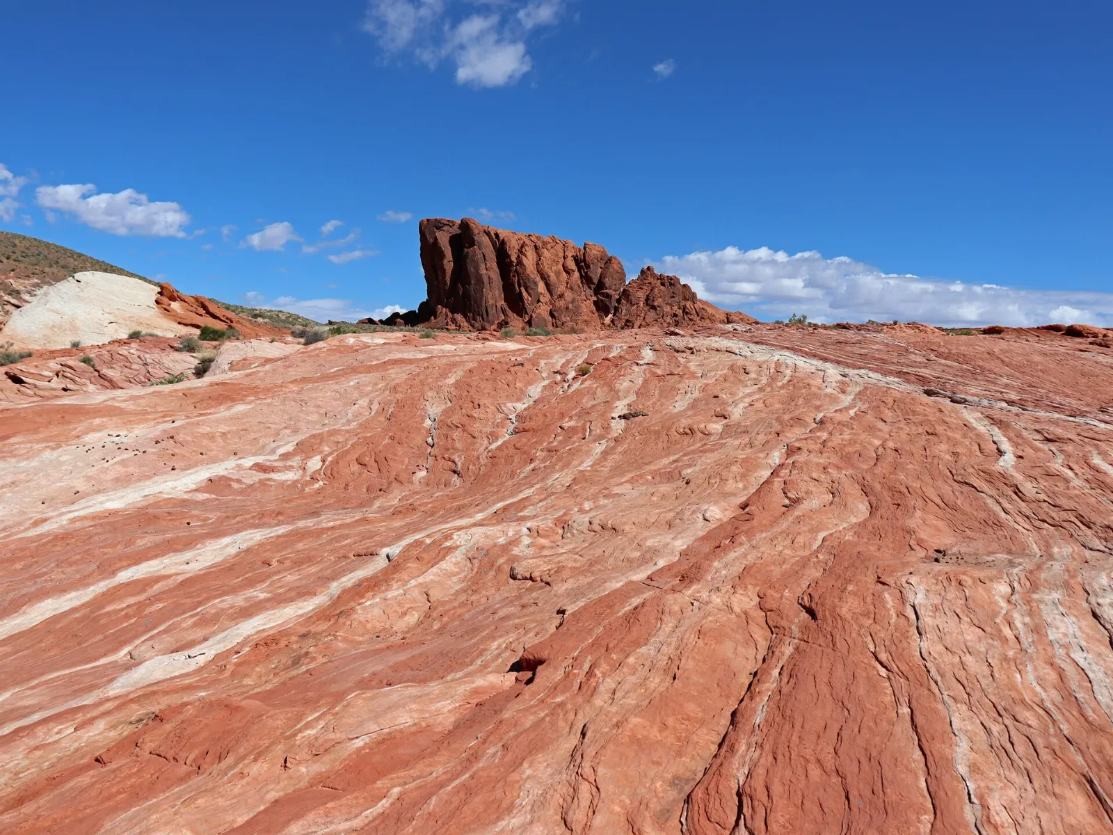 Deep red canyon walls seen from the Fire Canyon overlook, Valley of Fire State Park, Nevada