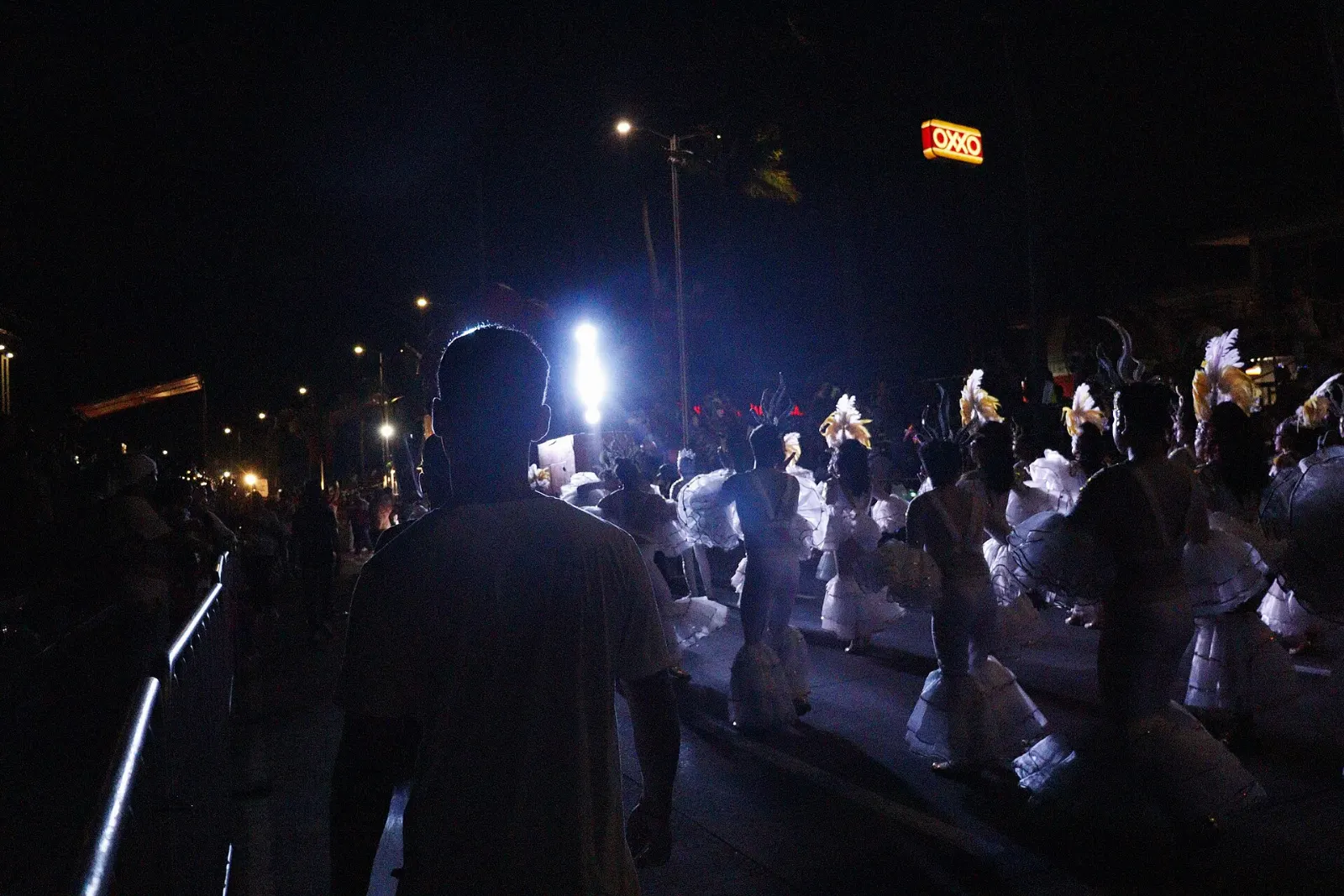 Colorful carnival parade in the streets of Veracruz