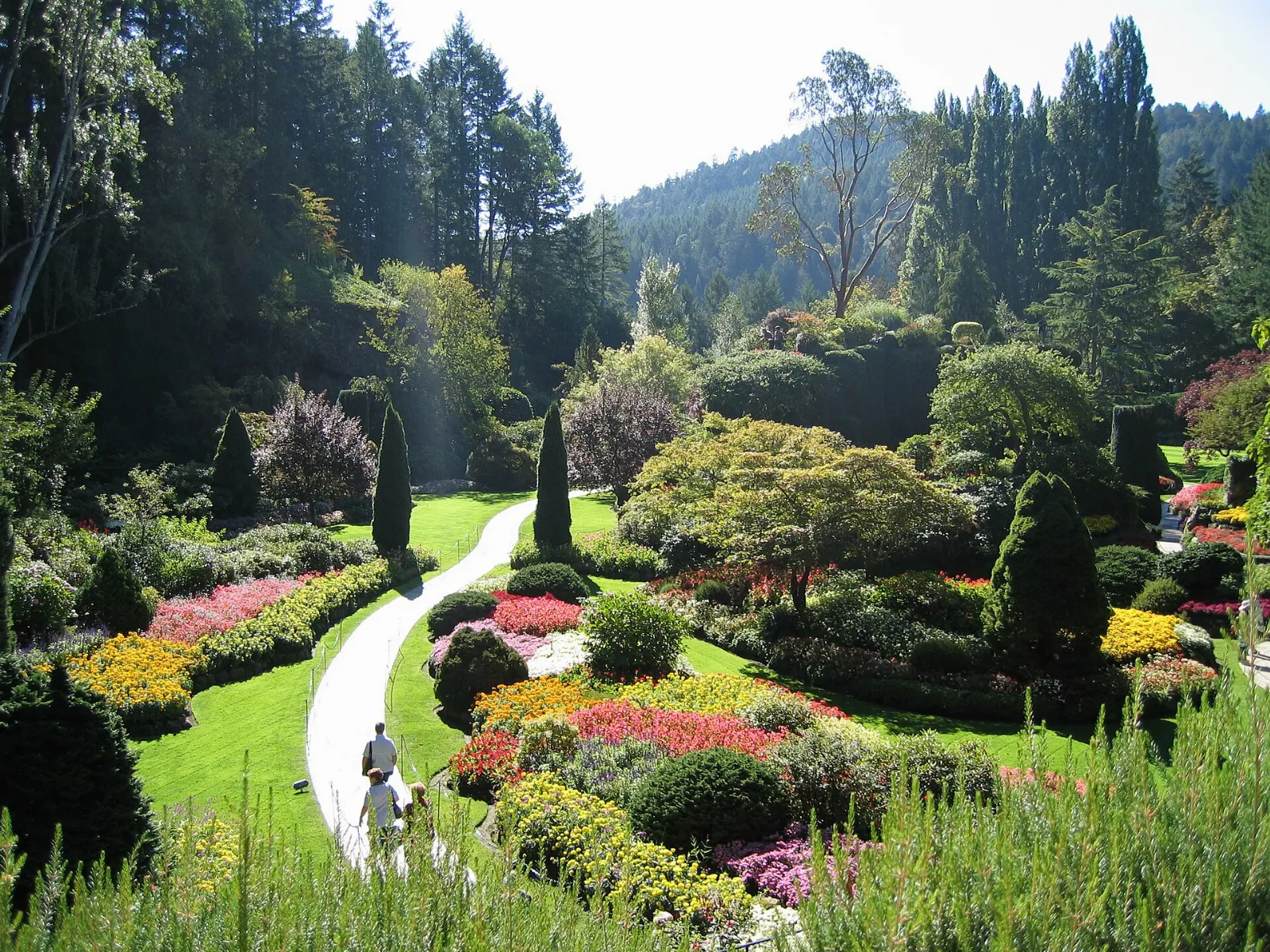 Flower beds in the Sunken Garden at Butchart Gardens, Victoria, British Columbia