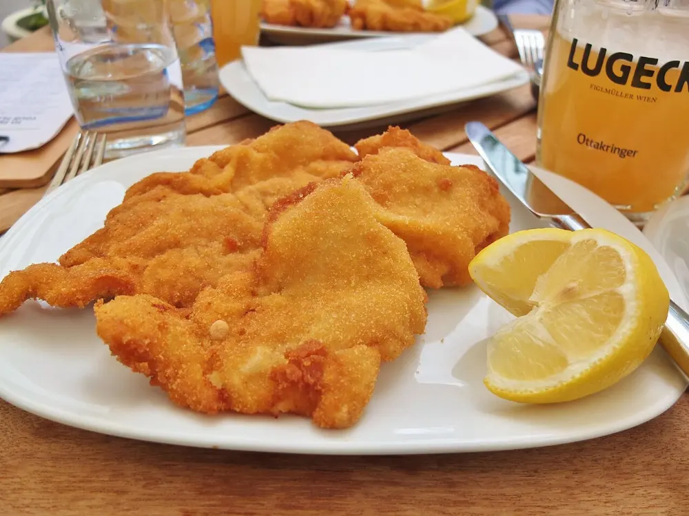 Wiener schnitzel in Vienna, Austria