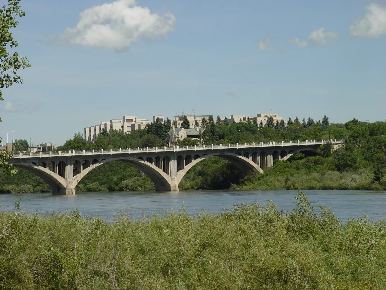 Bridge crossing the South Saskatchewan River in Saskatoon, Wanuskewin Heritage Park, Saskatchewan