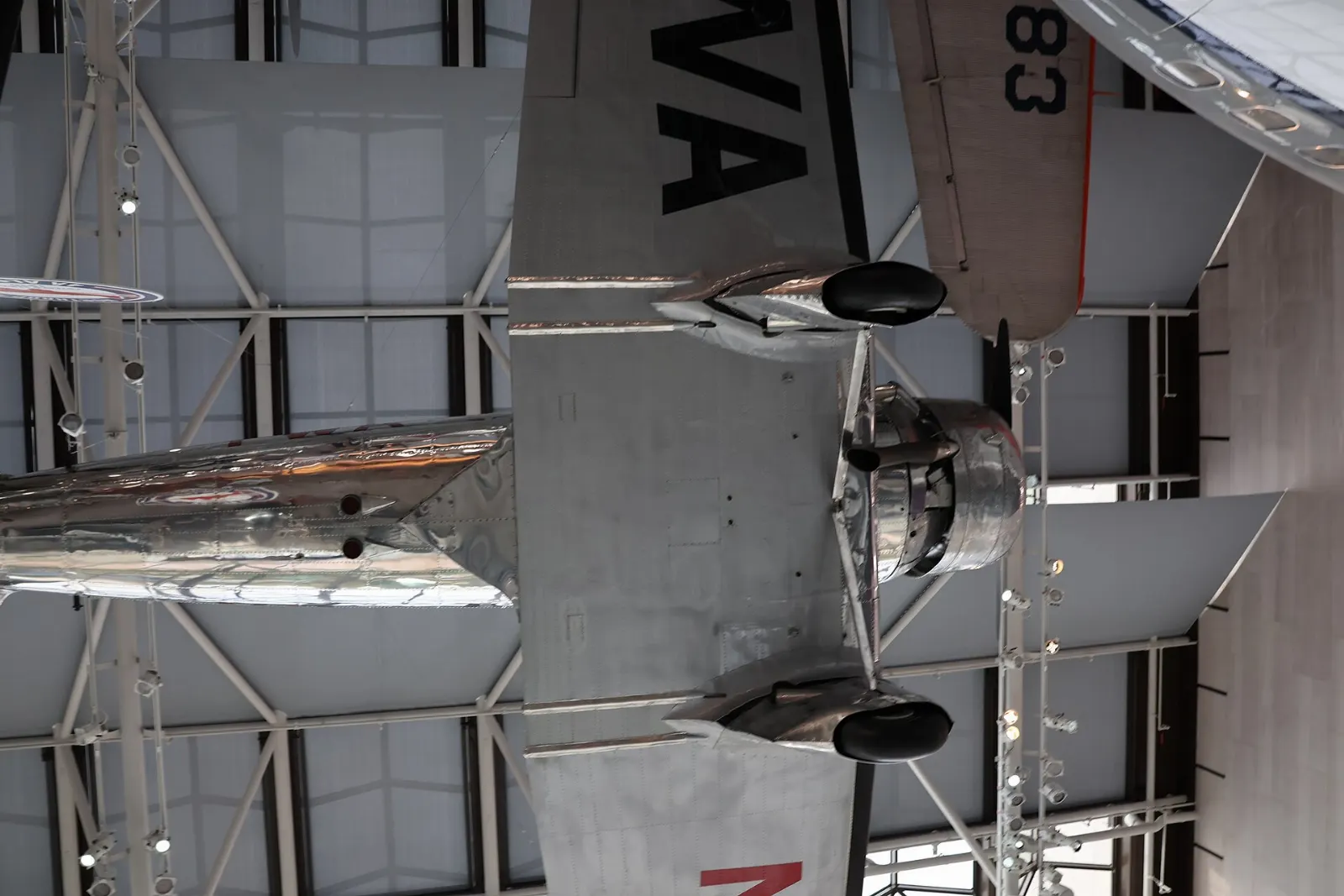 Historic aircraft displayed inside the National Air and Space Museum on the National Mall, Washington, D.C., District of Columbia