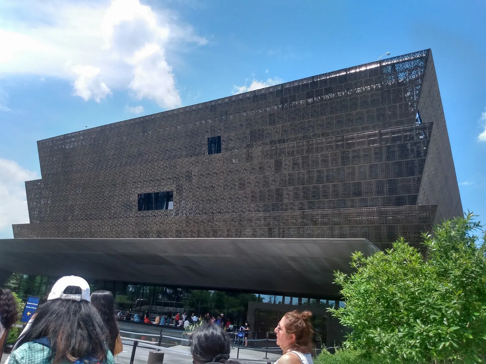 The bronze-colored tiered exterior of the National Museum of African American History and Culture, Washington, D.C., District of Columbia