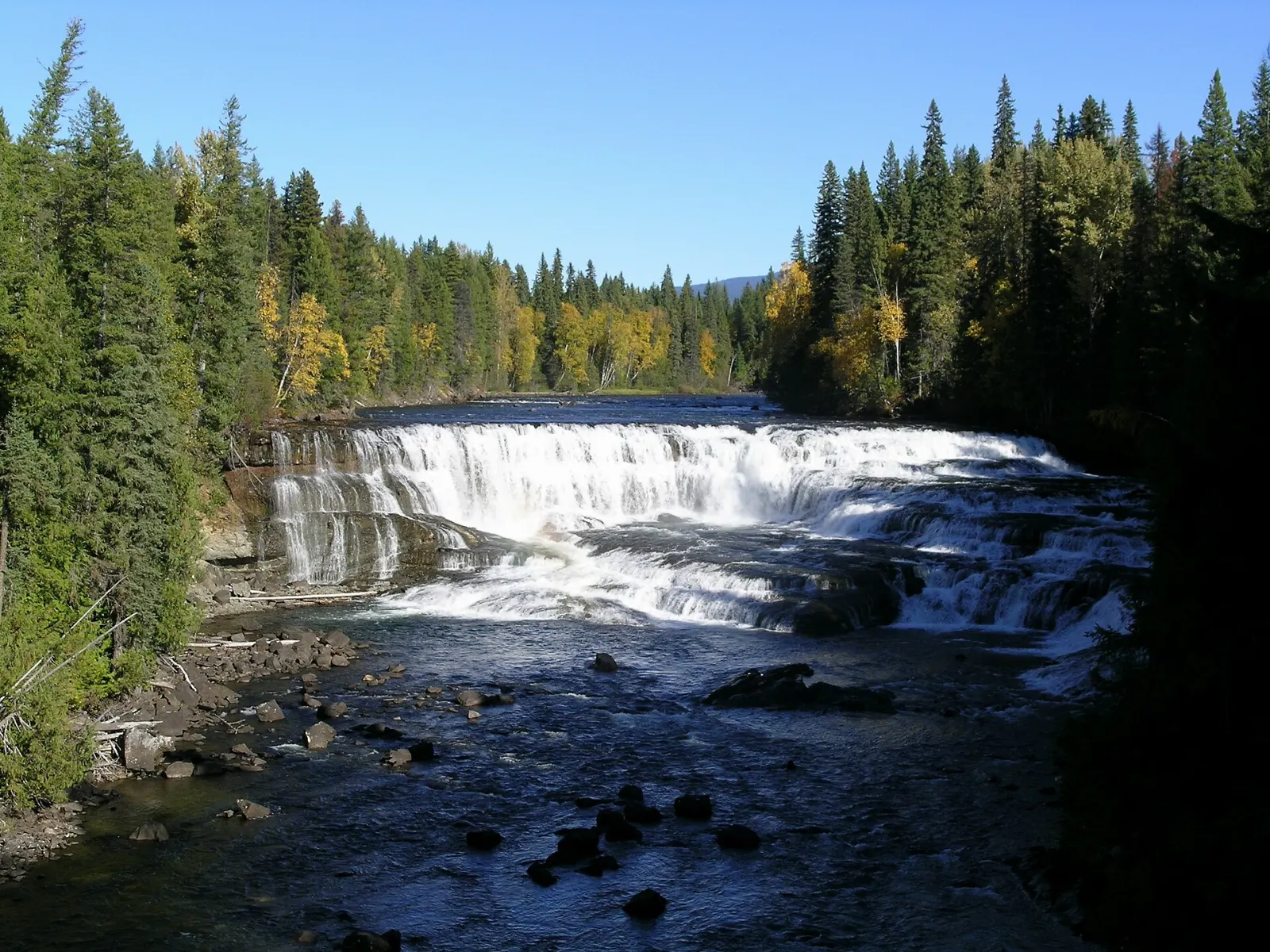 Dawson Falls spanning the Murtle River in Wells Gray Provincial Park, British Columbia