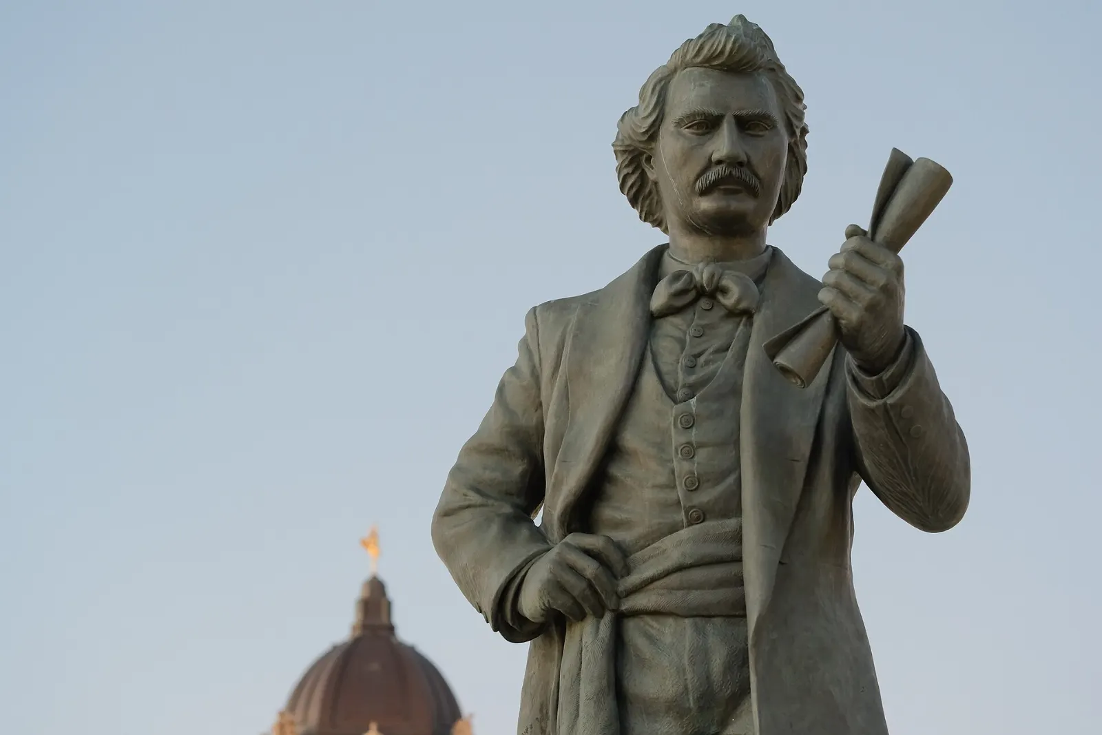 The Manitoba Legislative Building topped by the gold Golden Boy statue, Winnipeg, Manitoba