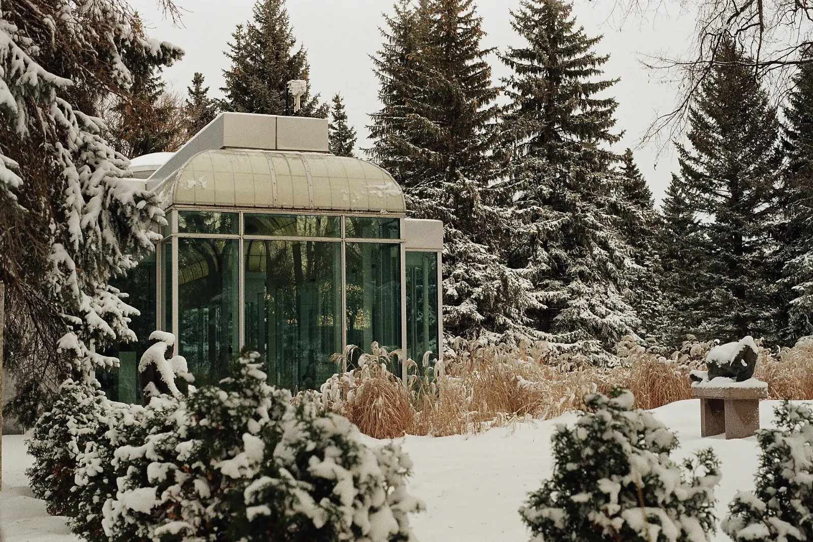 Garden paths and sculpture in Assiniboine Park, Winnipeg, Manitoba