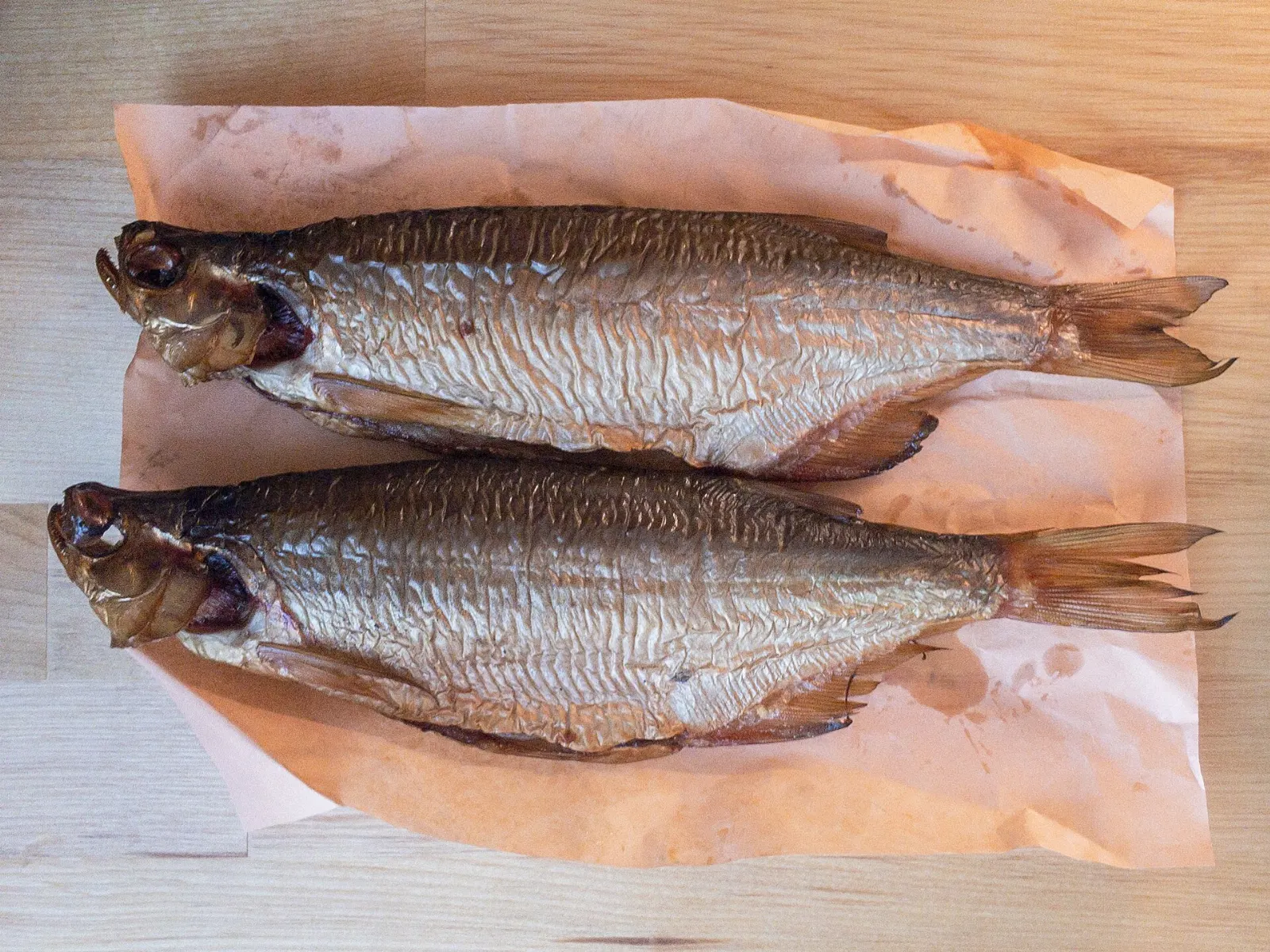 Smoked goldeye fish served on a plate, Winnipeg, Manitoba