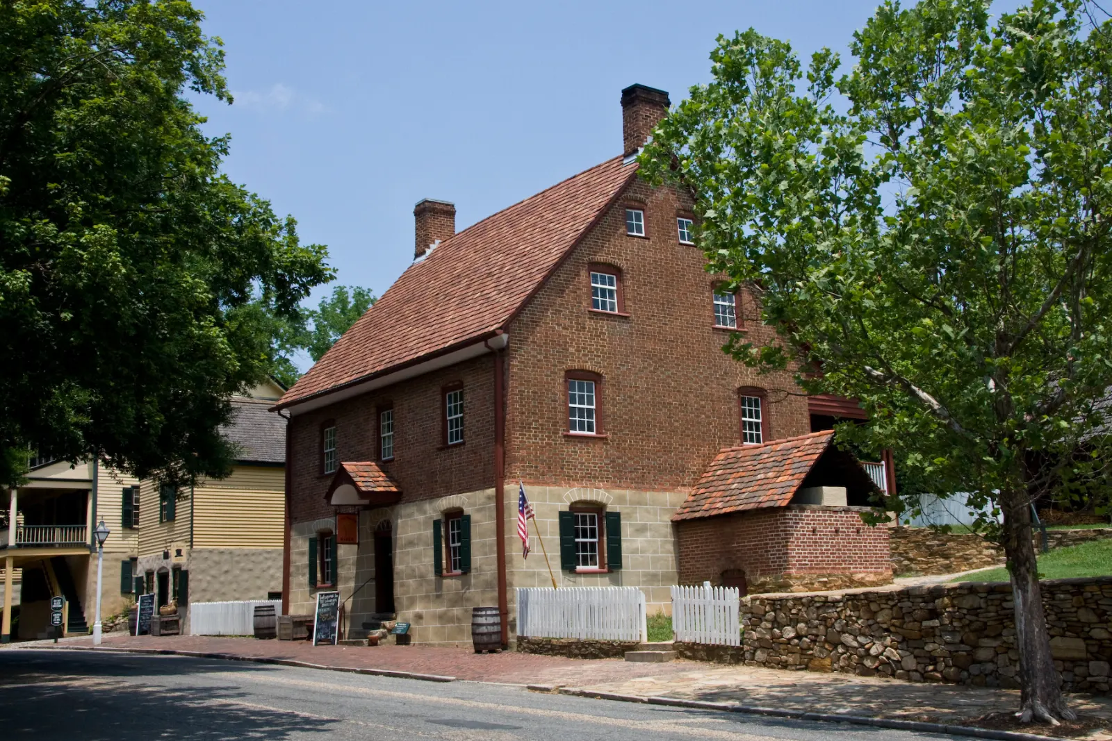 Historic Moravian buildings in Old Salem, Winston-Salem, North Carolina