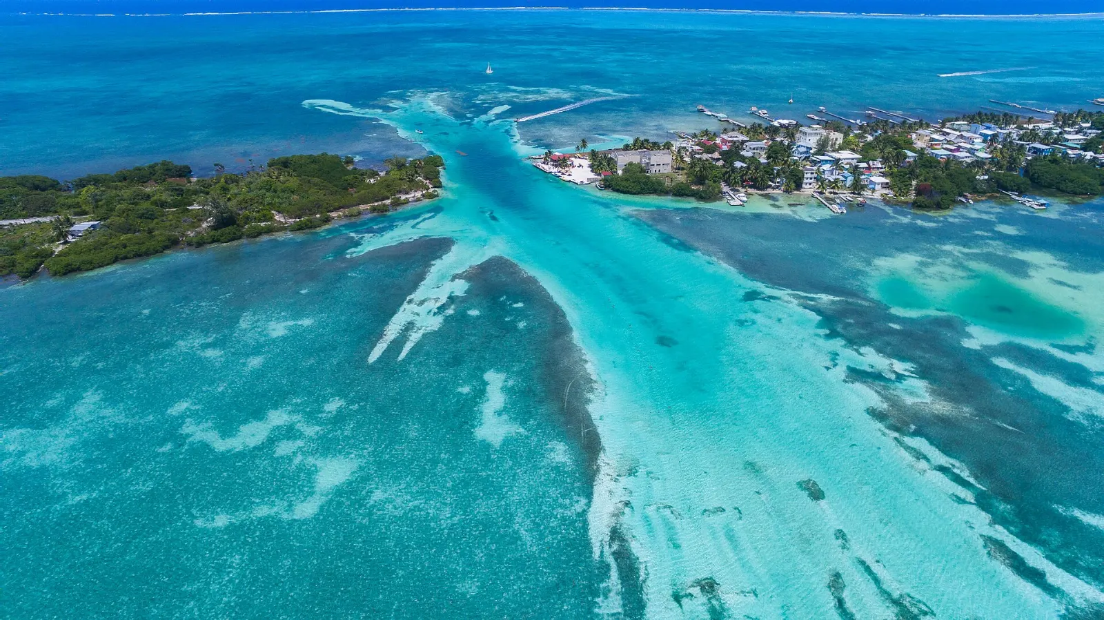Waterfront on Caye Caulker in Belize, Xcalak, Quintana Roo
