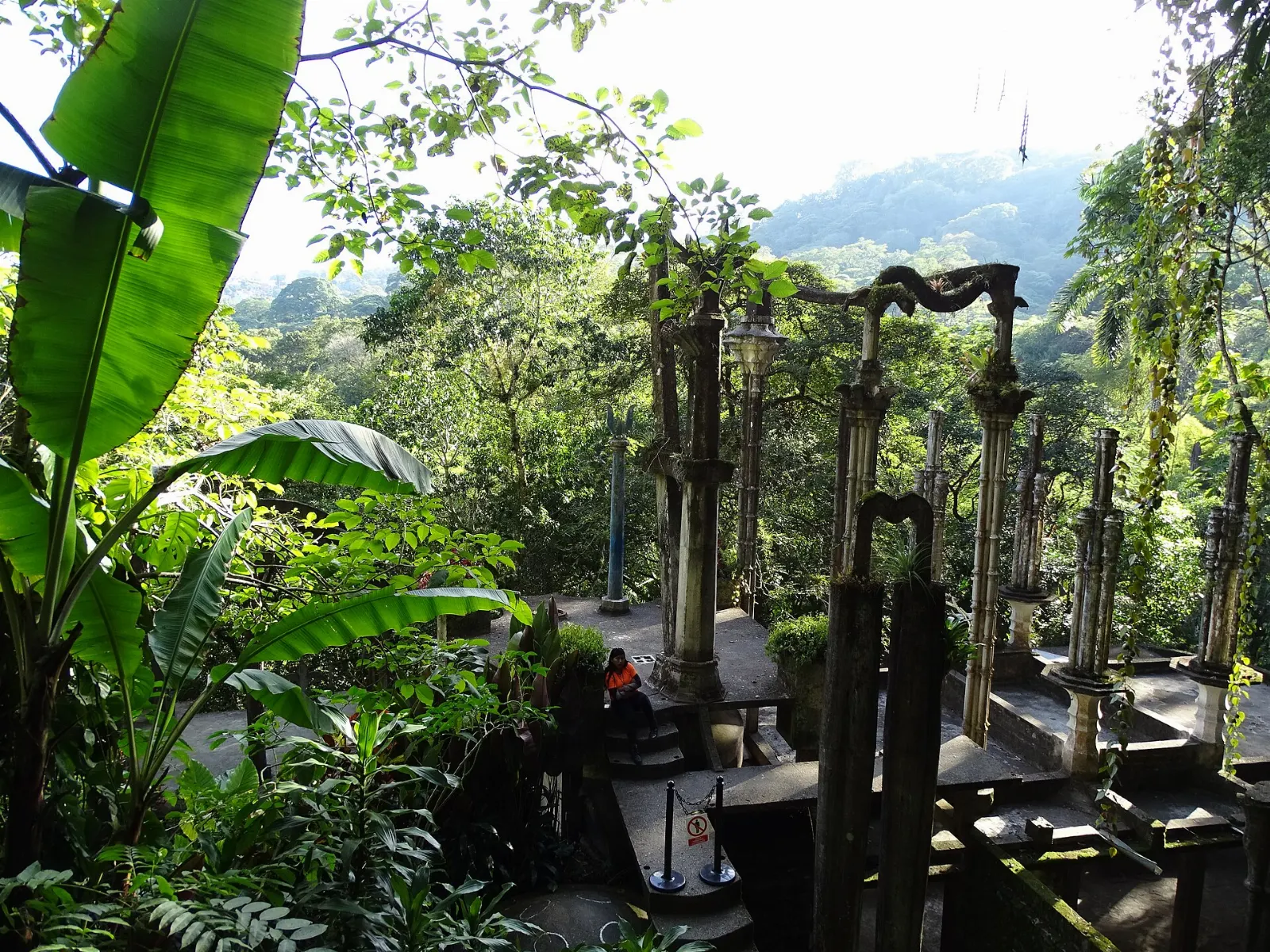 Waterfall and pools among sculptures at Las Pozas, Xilitla, San Luis Potosí