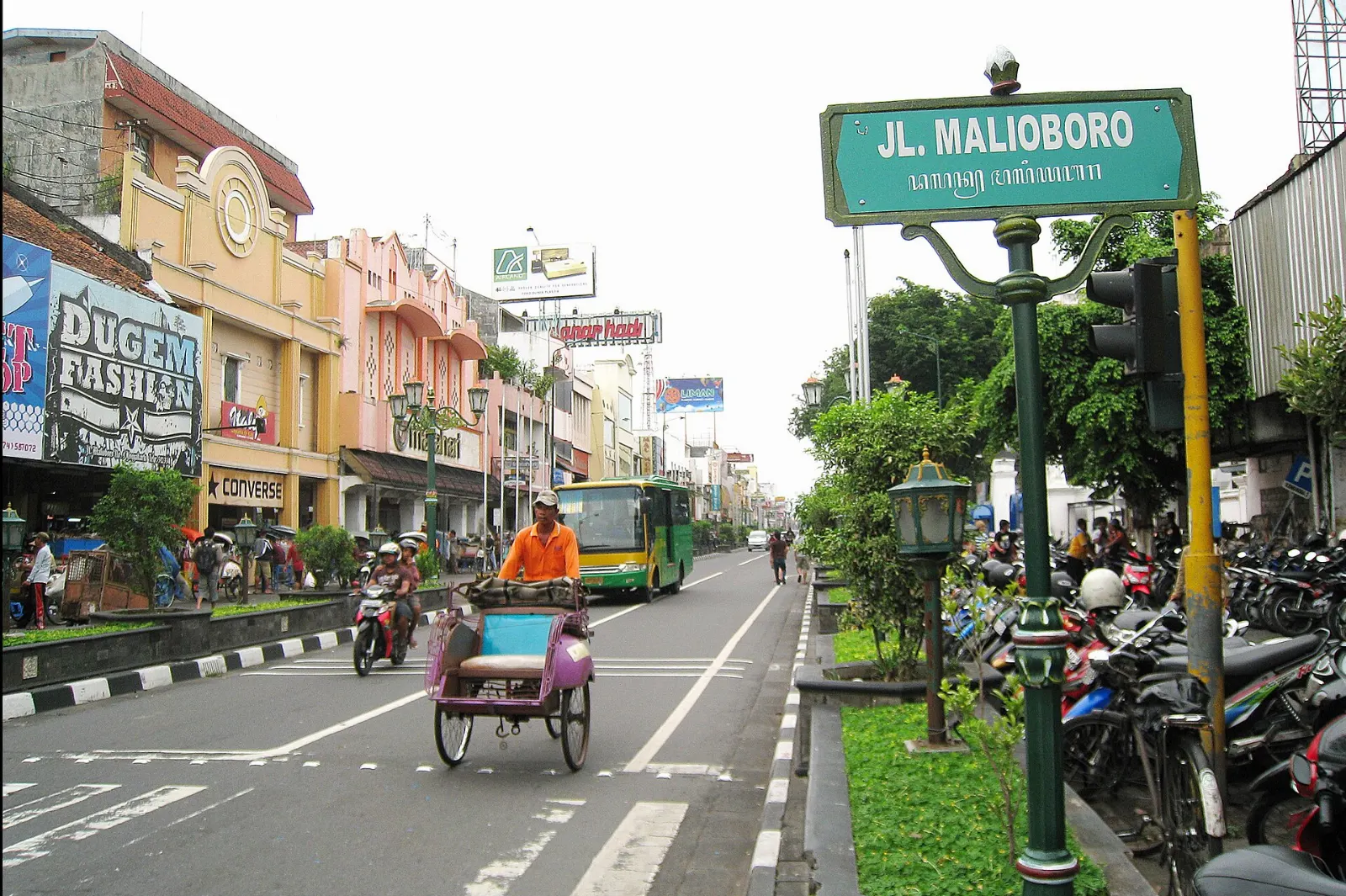 Malioboro Street and Beringharjo Market, Yogyakarta, Indonesia