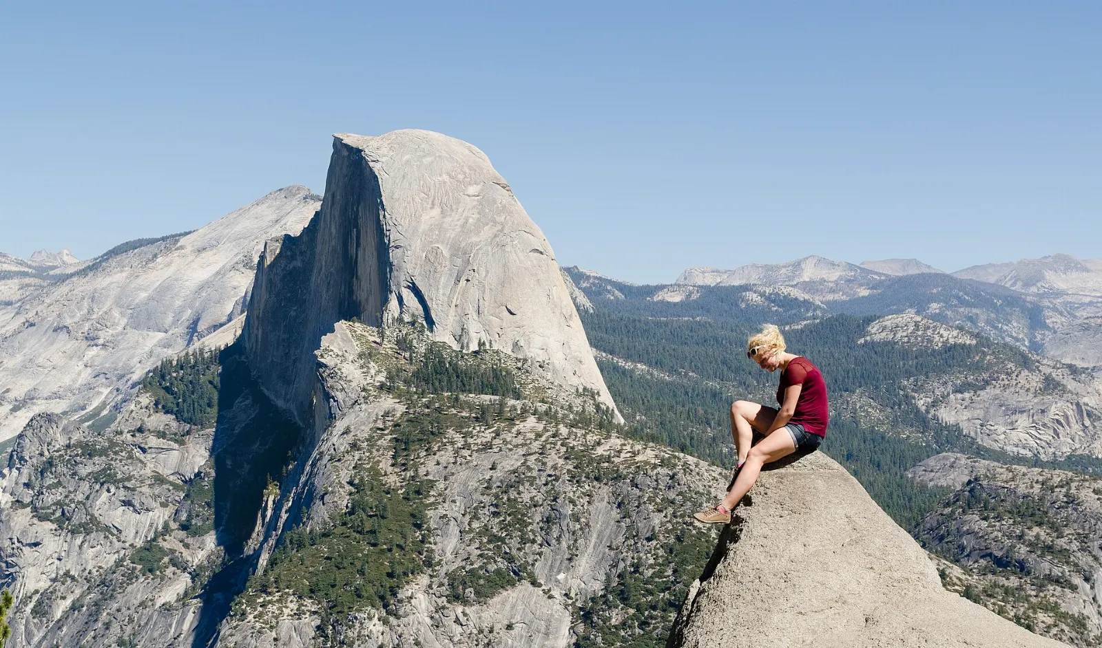 Half Dome and the high country seen from the Glacier Point overlook, Yosemite National Park, California