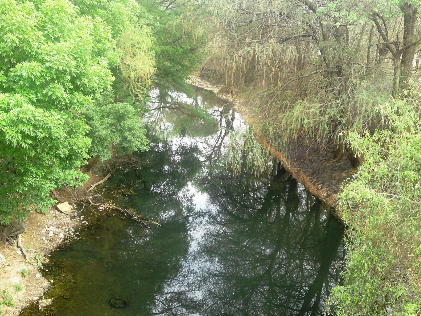 The Lerma River winding through the Bajío in Guanajuato, Yuriria, Guanajuato