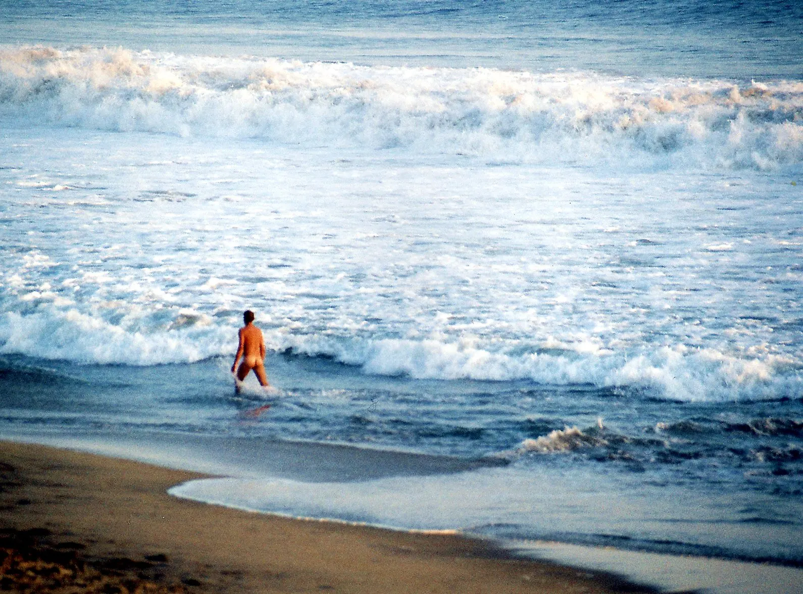 Surf rolling onto the beach at Zipolite, Oaxaca