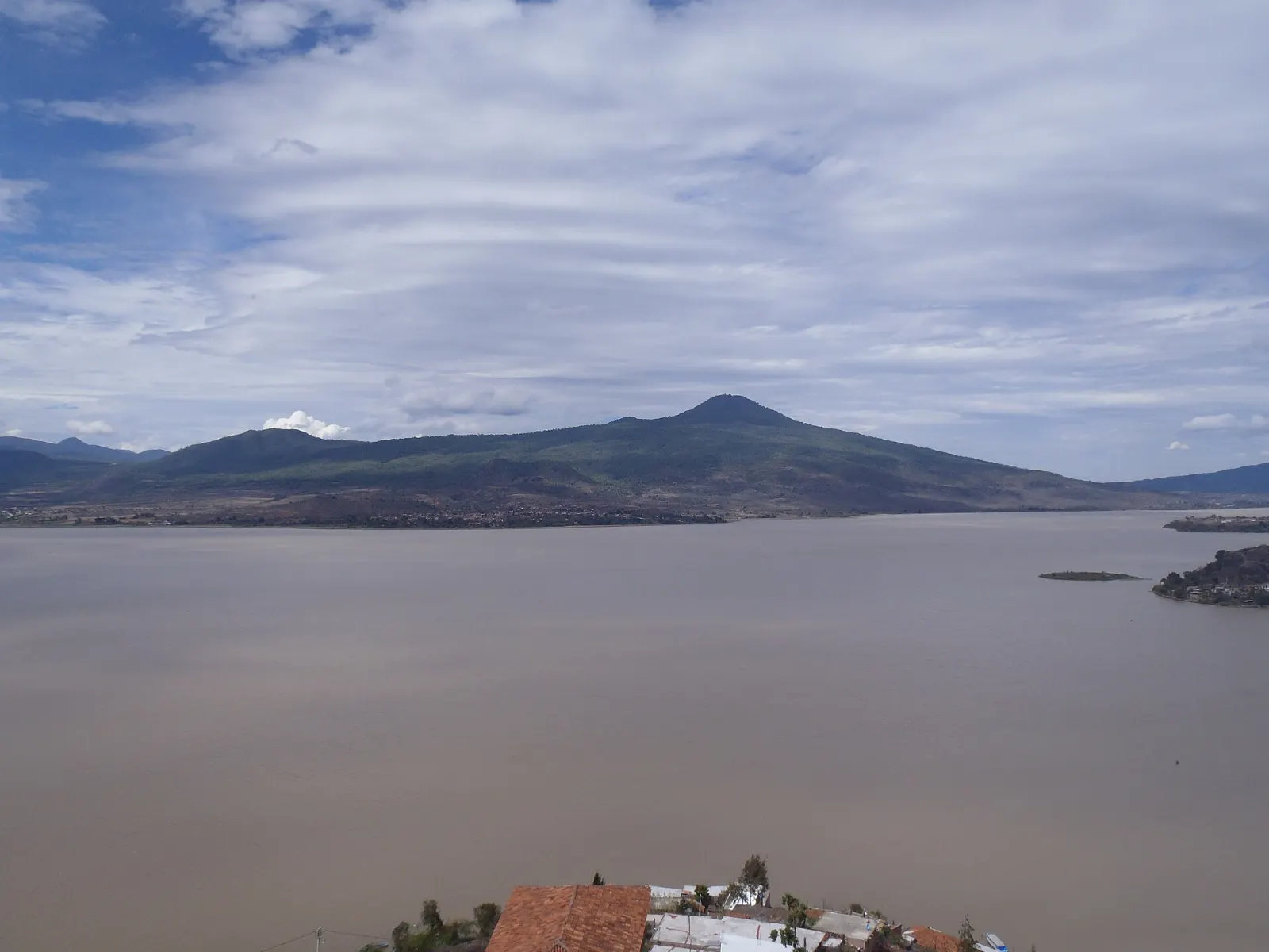 Janitzio island rising from Lake Pátzcuaro, Zirahuén, Michoacán
