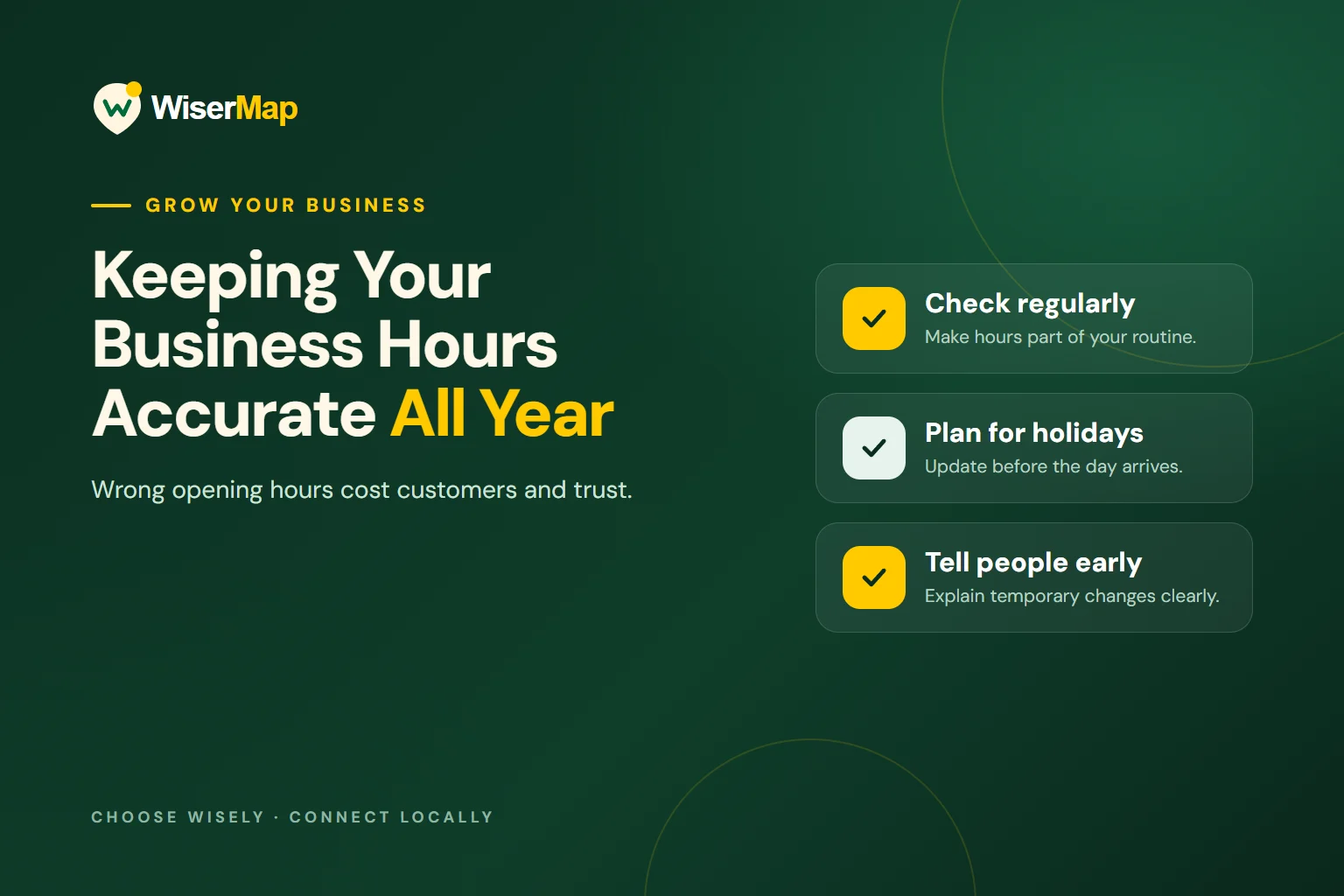 Keeping Your Business Hours Accurate All Year