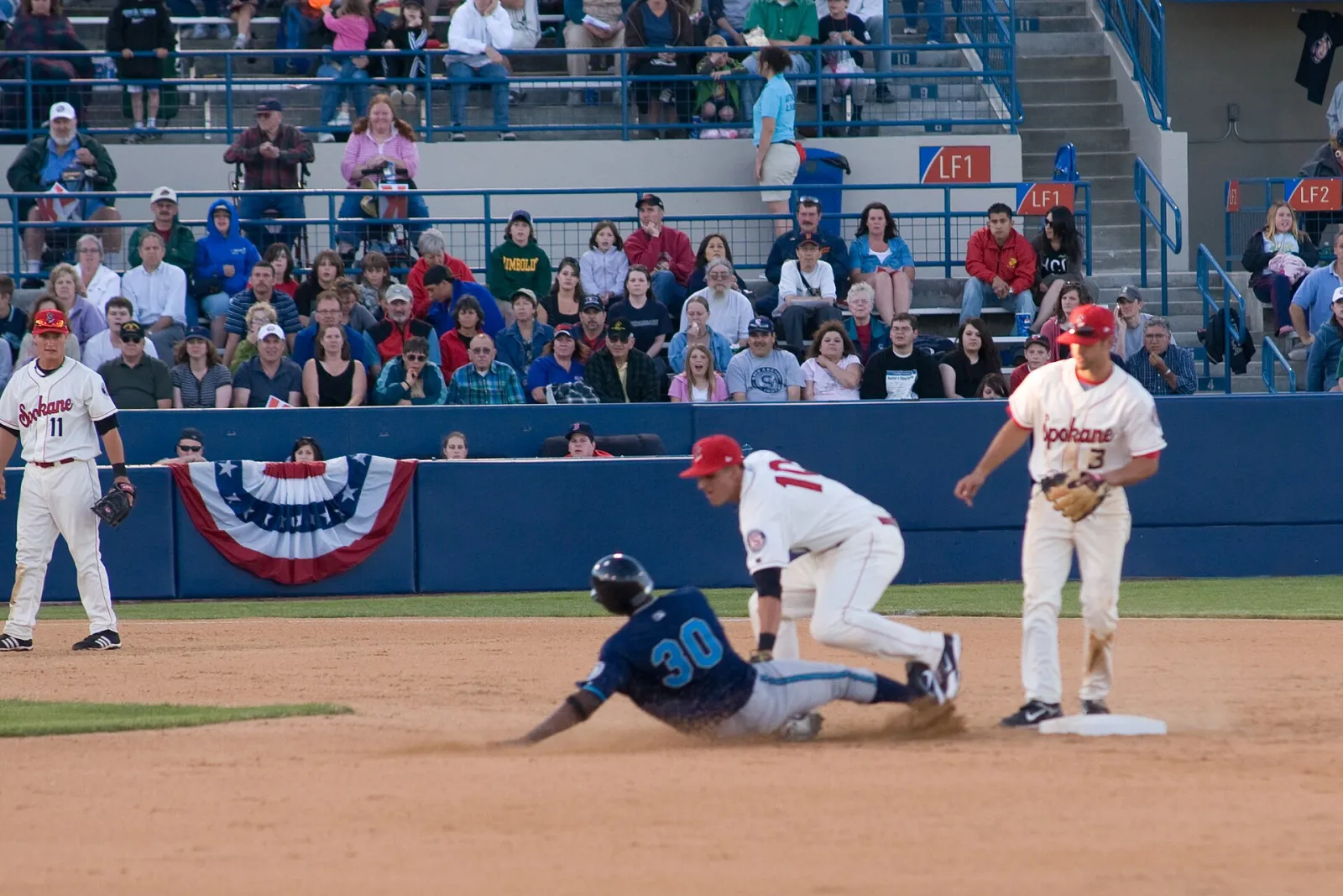 Spokane Indians tag out, Spokane Valley, Washington, United States