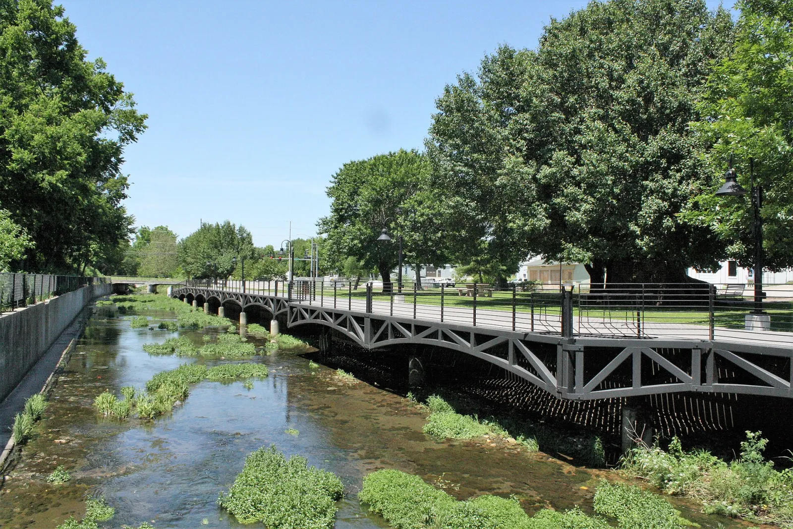 Spring Creek Boardwalk in downtown Springdale, Arkansas, Springdale, Arkansas, United States