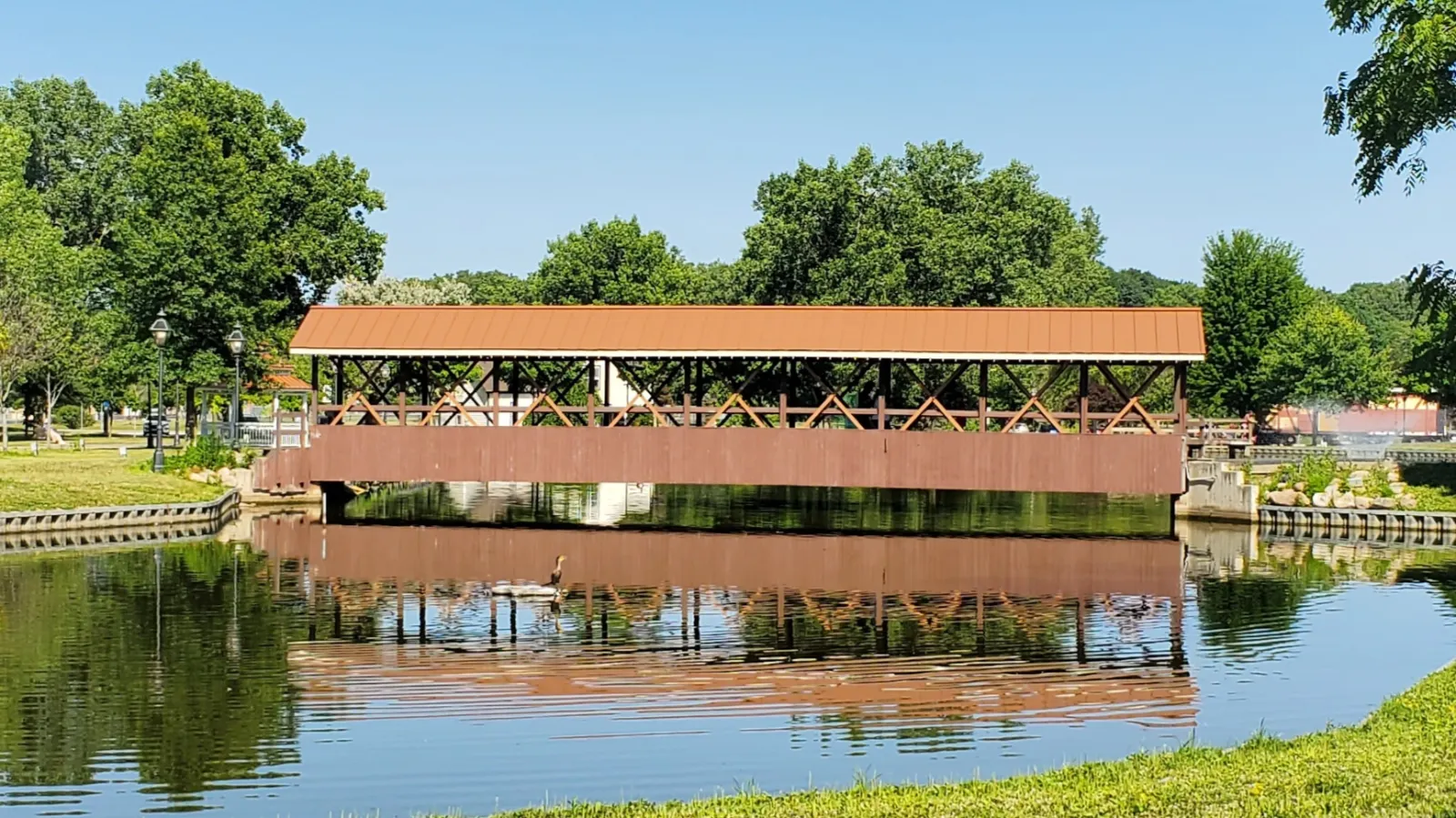Heritage Park covered bridge, Taylor, Michigan, United States