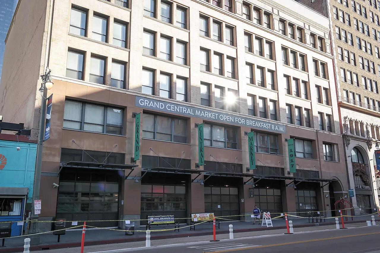 Grand Central Market and Broadway, Los Angeles, California, United States