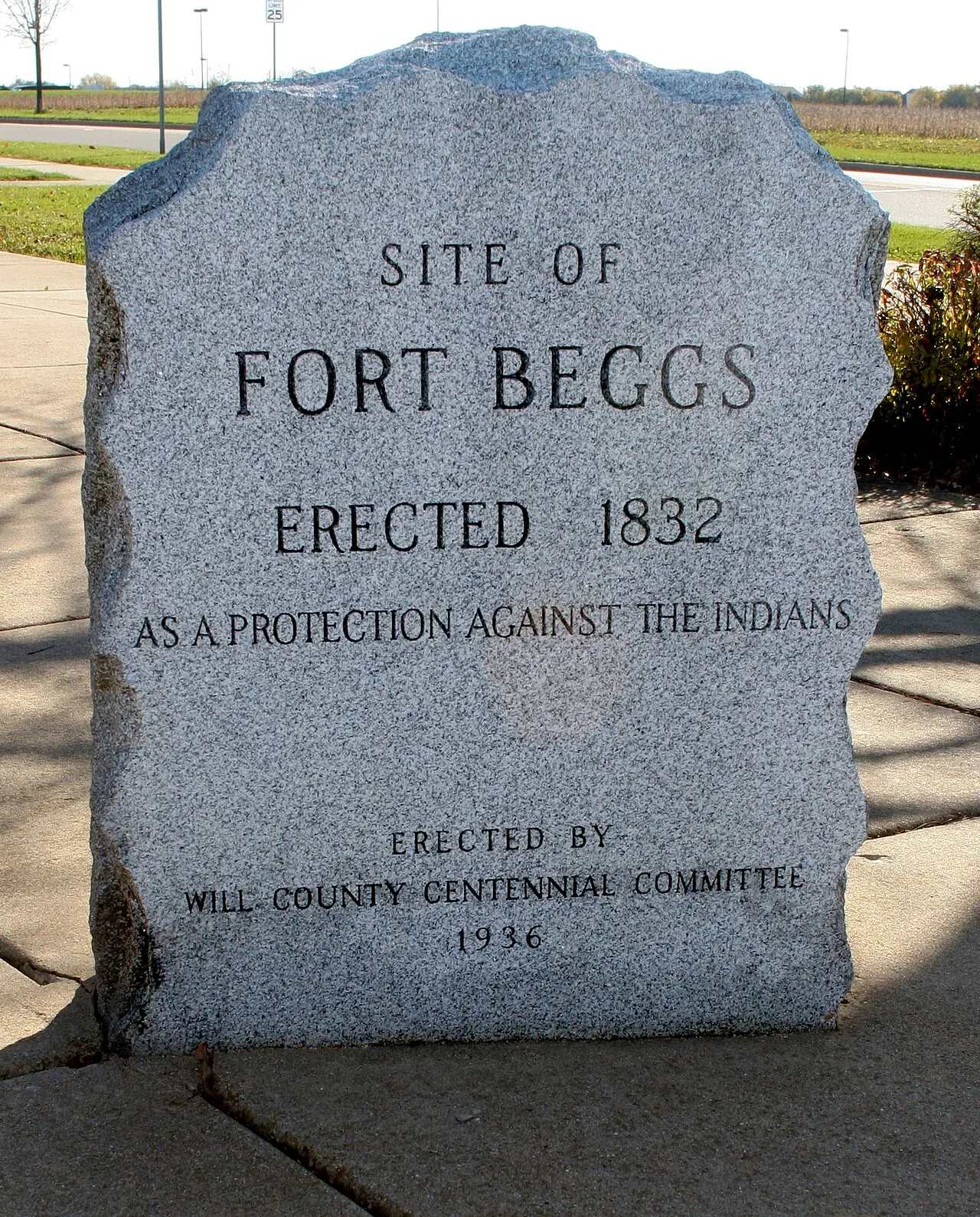 Fort Beggs Monument, Plainfield, Illinois, United States