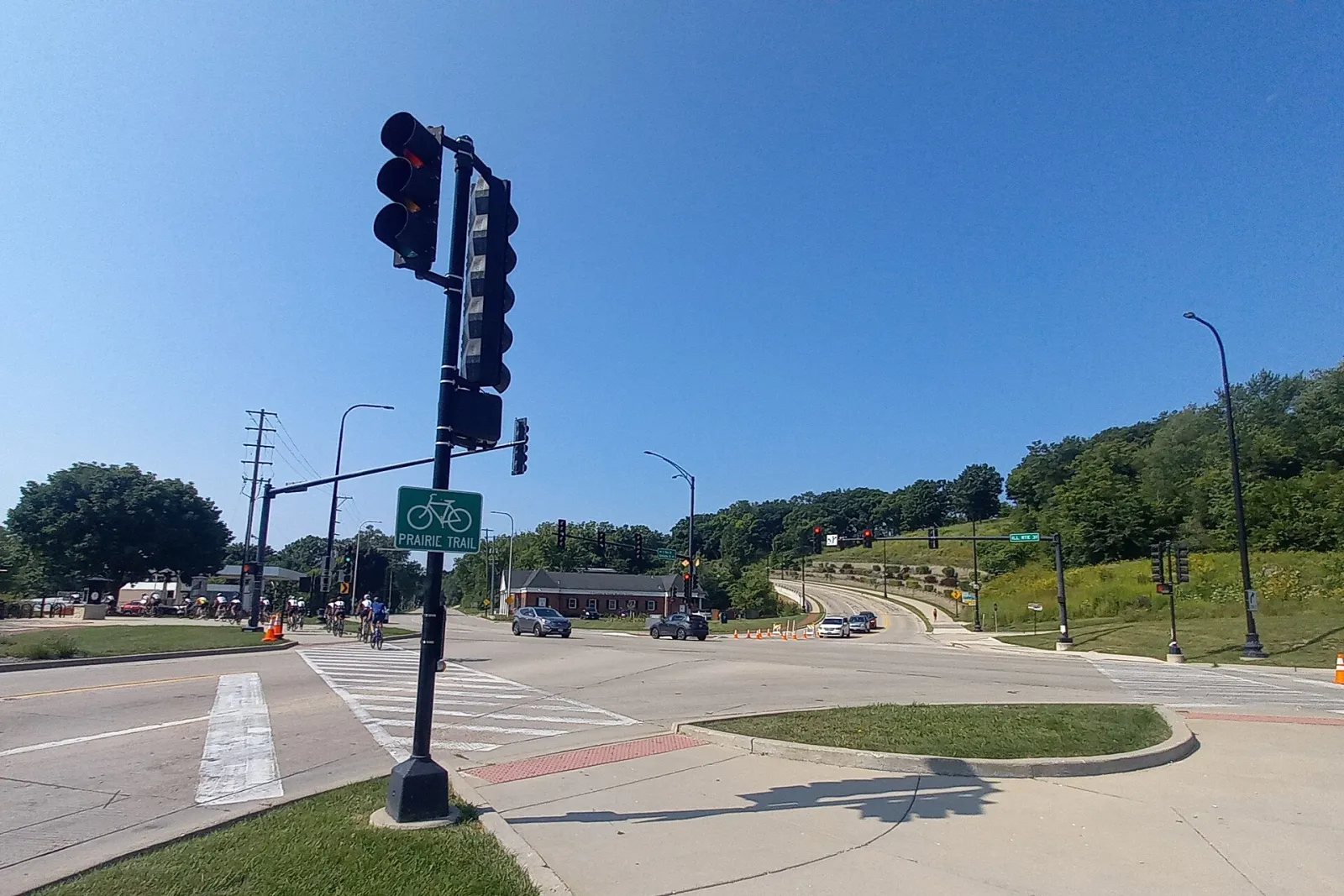 Prairie Trail and IL 31 at Main St Algonquin, IL July 2024, Algonquin, Illinois, United States