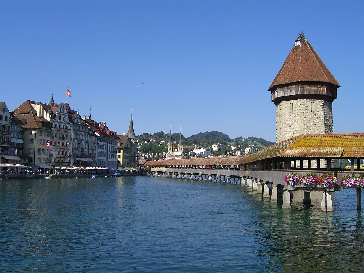 Chapel Bridge and the Water Tower, Lucerne, Switzerland