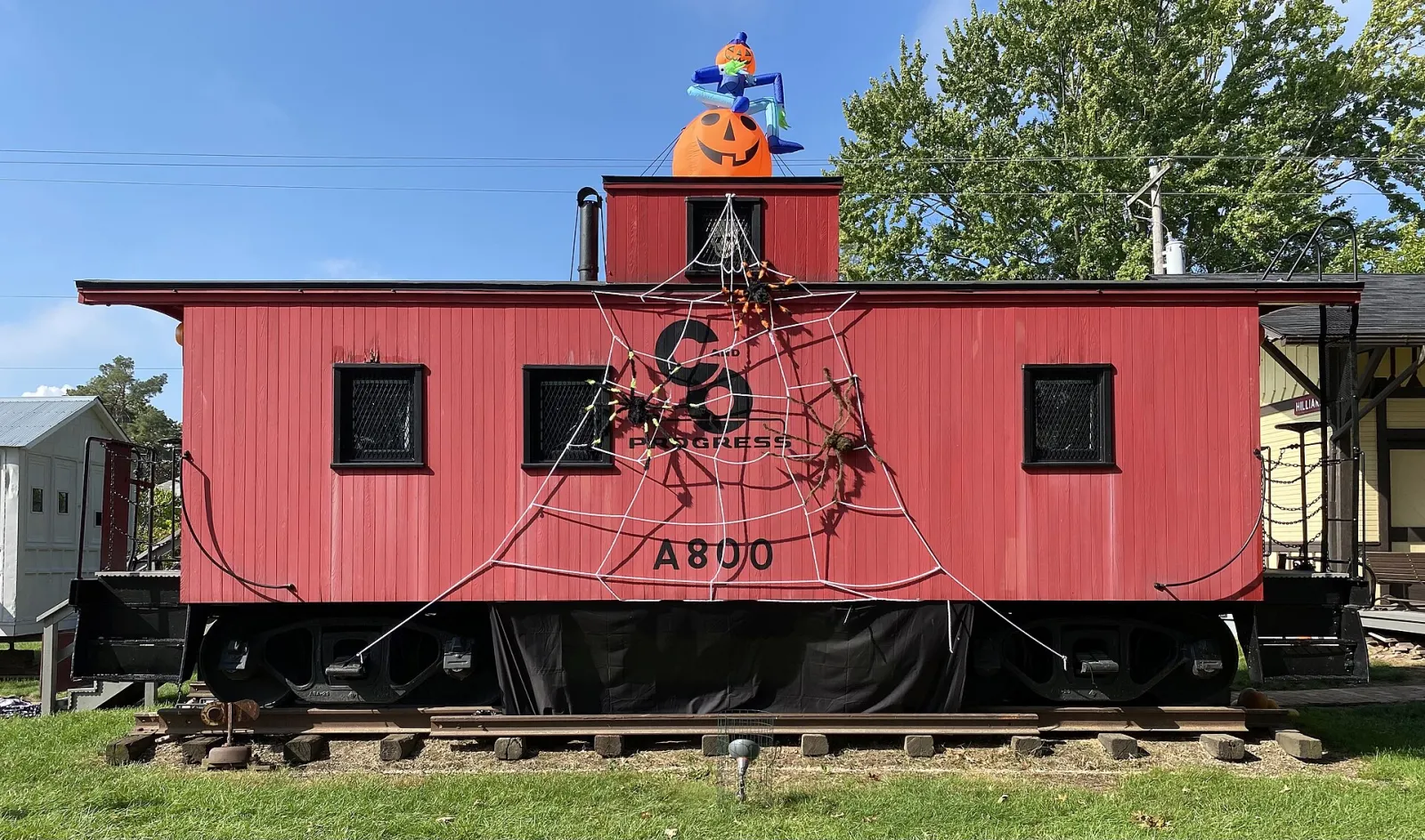 Caboose at the Hilliard Ohio Historical Society during their Halloween Celebration, Hilliard, Ohio, United States