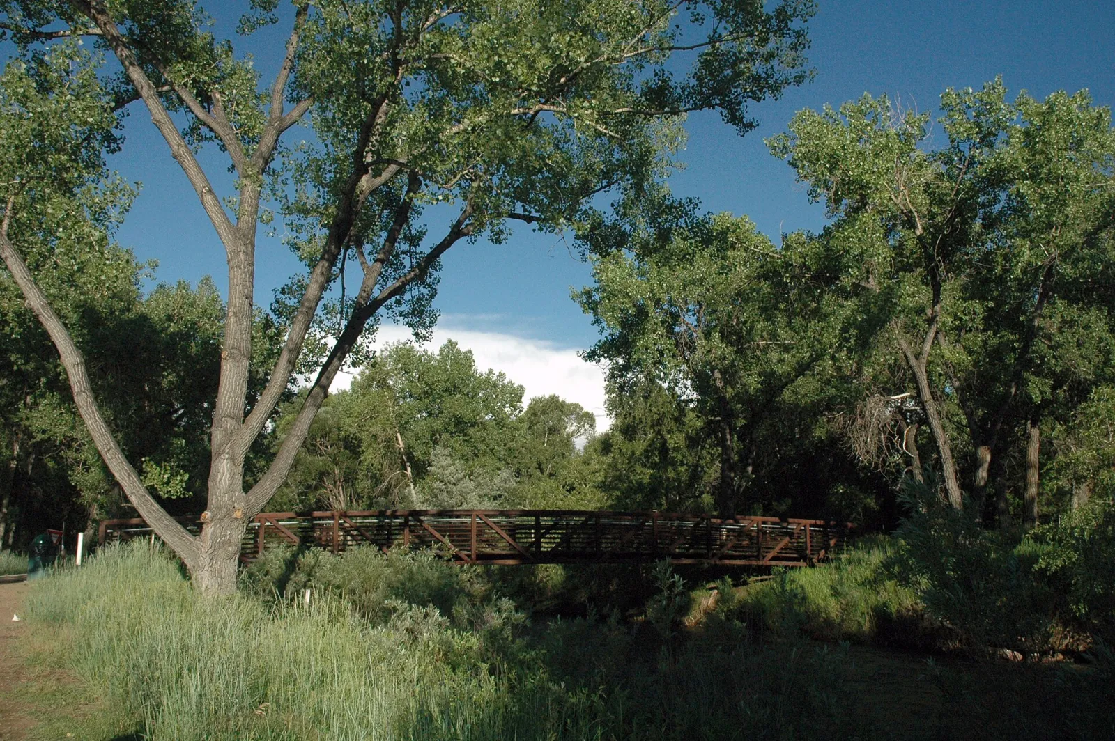 Clear Creek Trail footbridge, Prospect Park, Wheat Ridge, 2009, Wheat Ridge, Colorado, United States