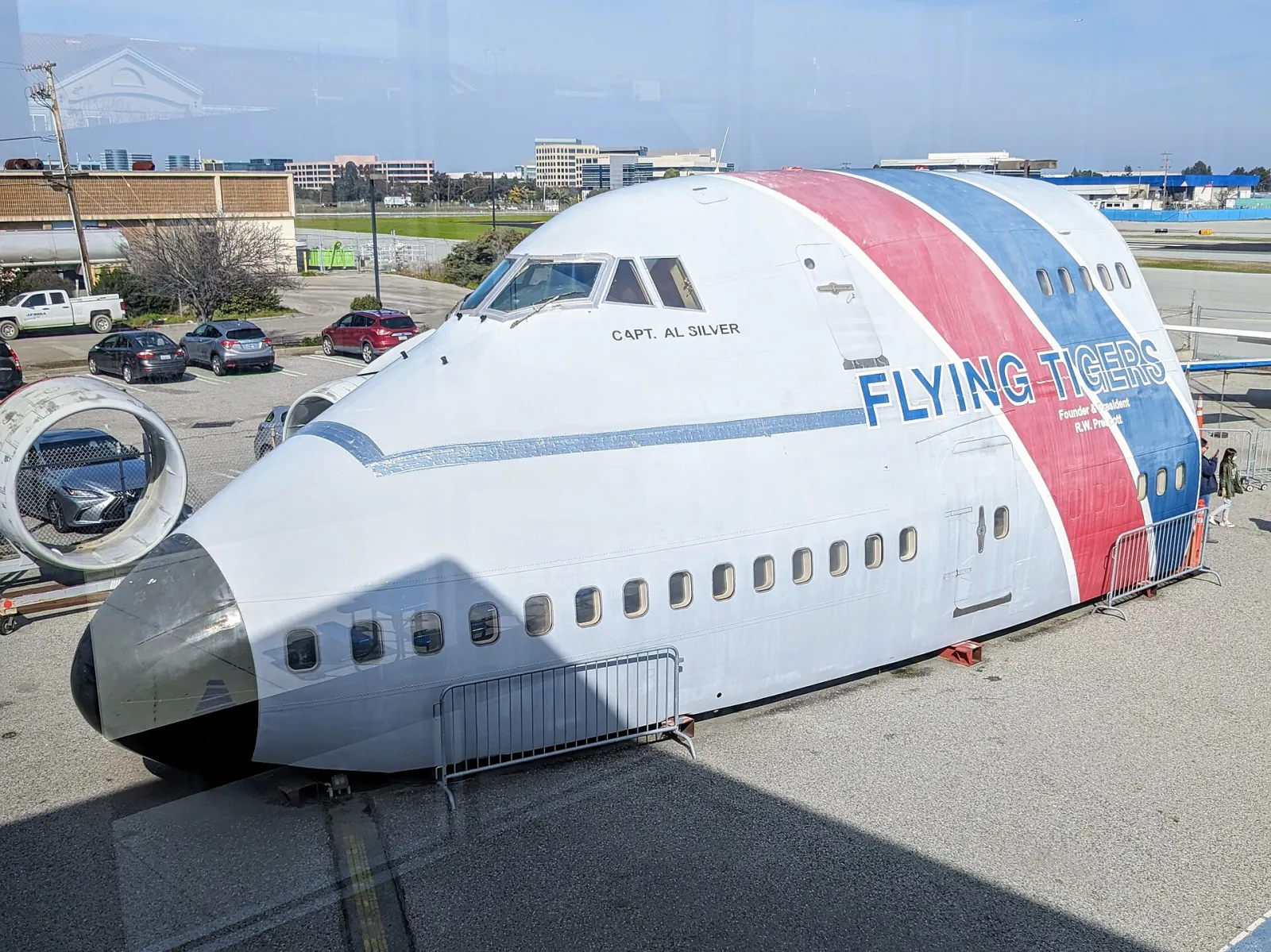 Front 45 feet of a Boeing 747 on display at Hiller Aviation Museum, San Carlos, California, United States