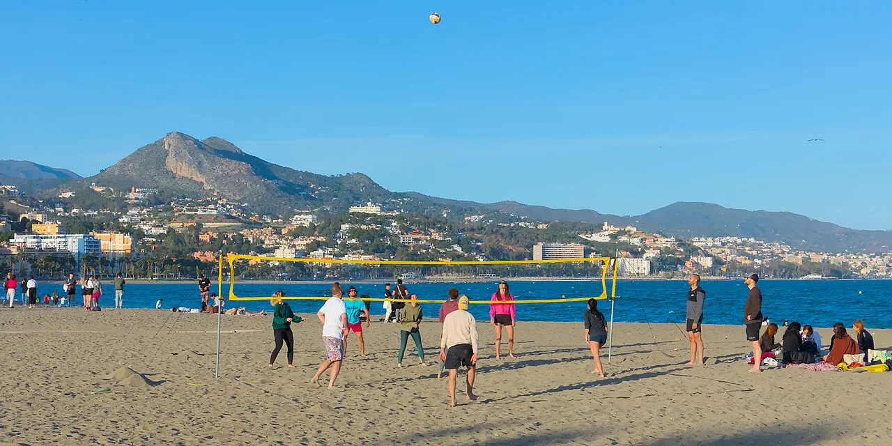 La Malagueta Beach, Málaga, Andalusia, Spain