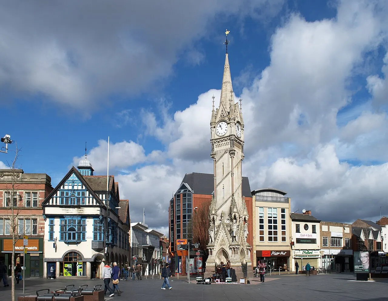 Haymarket Memorial Clock Tower, Leicester, England, United Kingdom