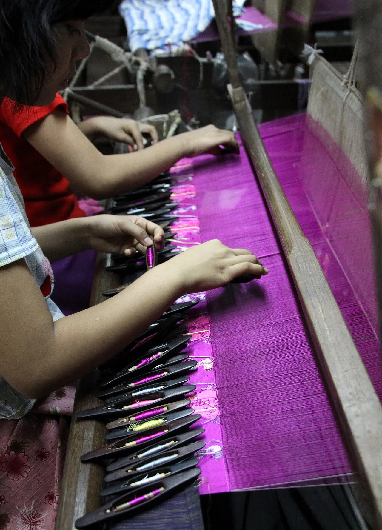 Acheik Silk Weaving, Amarapura, Mandalay Region, Myanmar