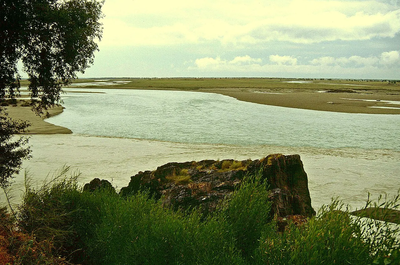 Indus and Kabul River Confluence, Attock City, Punjab, Pakistan