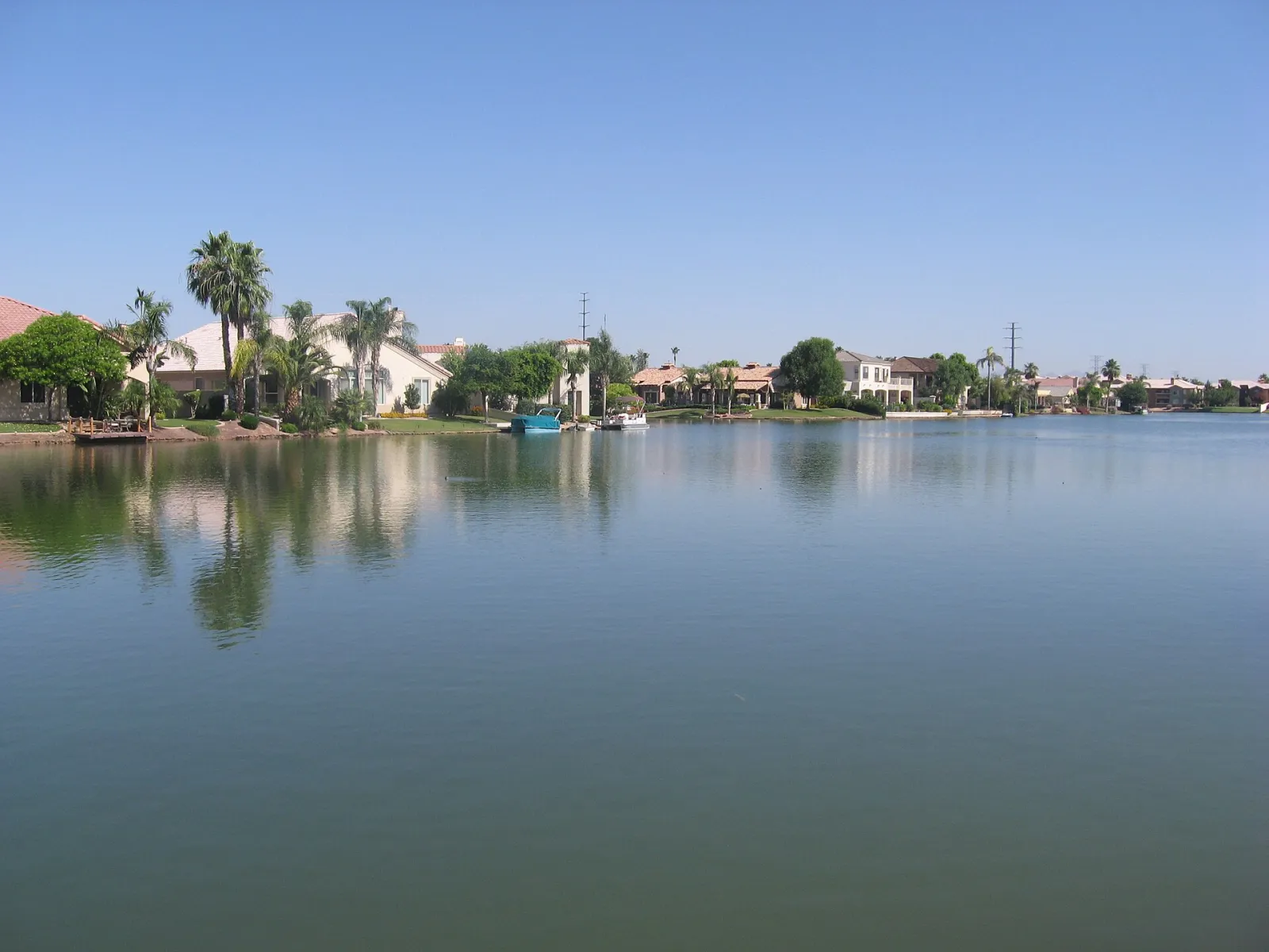 Picture of lake front in Val Vista Lakes in Gilbert, Arizona, USA, Gilbert, Arizona, United States