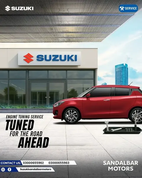 Suzuki Sandal Bar is an authorized dealer of Suzuki Pakistan in Faisalabad.