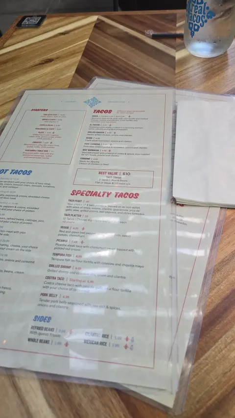 Menu at Rreal Tacos - Sandy Springs, Sandy Springs, GA