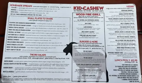 Menu at Kid Cashew, Sandy Springs, GA
