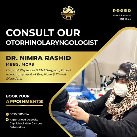 Skin Solutions by Dr Mohsin Mehmood and ENT Clinic by Dr Nimra Rashid(A Center of Aesthetic Excellence) in Bahawalpur, Punjab