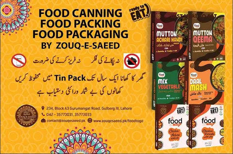 Food canning - Food packing - Food packaging by Zouq-E-Saeed in Lahore, Punjab