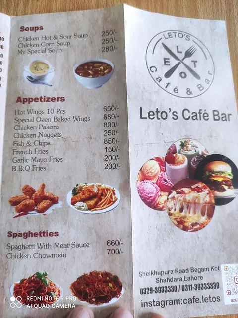 Cafe Leto’s in Lahore, Punjab