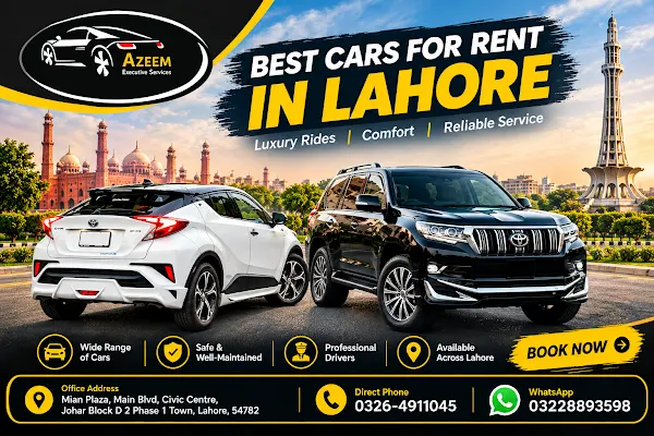 Azeem Luxury Rent a Car Lahore, car rental agency in Lahore