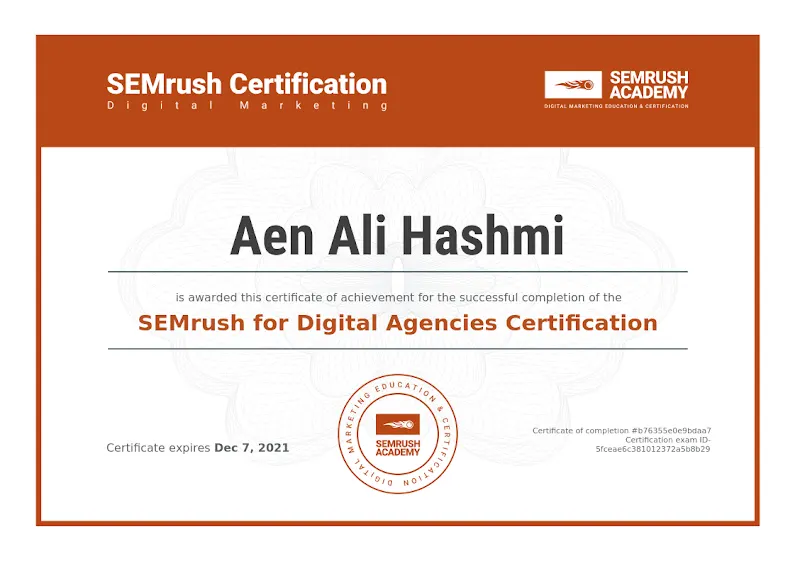 Aen Ali Hashmi - SEO Expert & Digital Marketing Services in Lahore, Pakistan, Internet Marketing Service in Lahore
