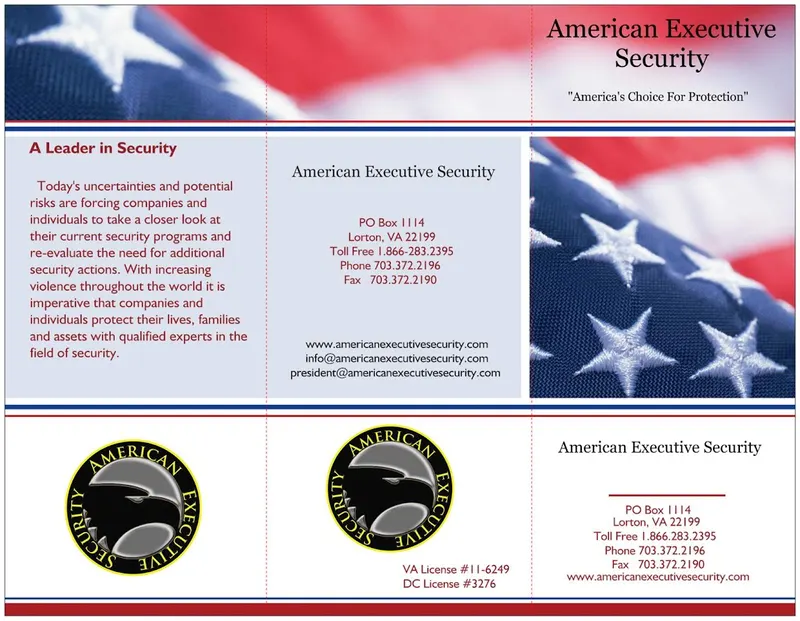 American Executive Security, Security Service in Washington