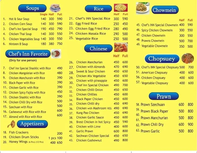 Chef's Inn Restaurant, Zhejiang Restaurant in Lahore